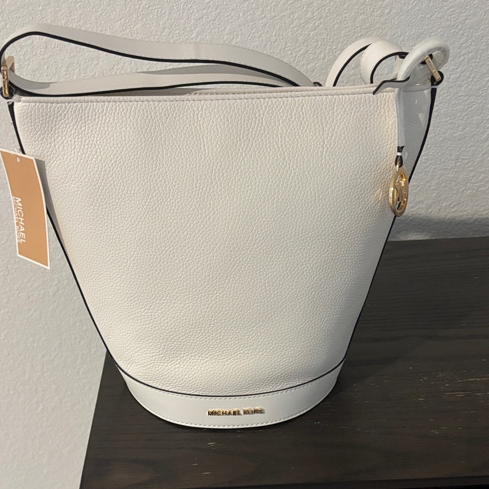 Michael Kors White Leather Shoulder Bag